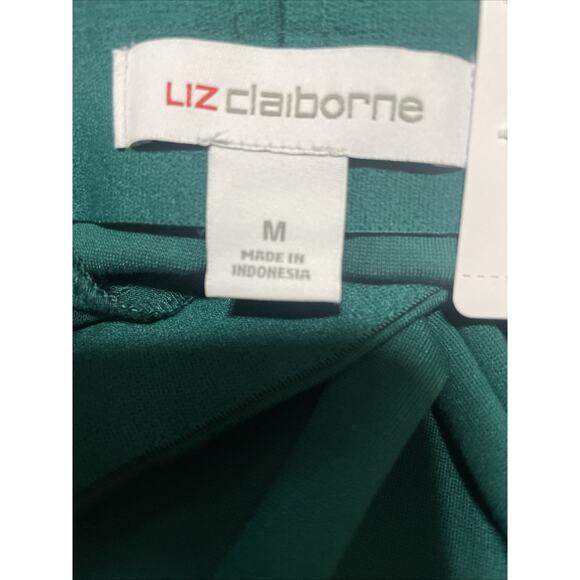 Liz Claiborne Medium Bold Emerald 4‎ Way Stretch Wide Leg Pants Work $54 - Picture 7 of 7